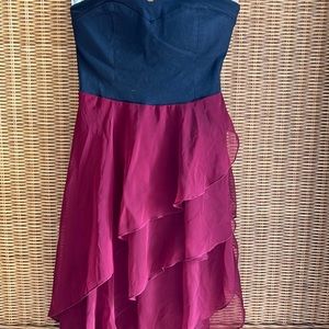 Burgundy and black dress